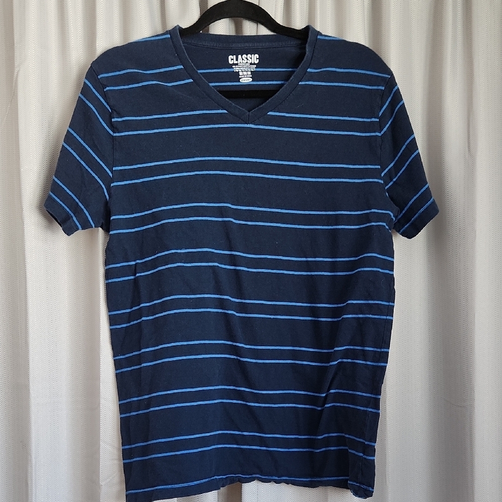 Classic Blue Short Sleeve Striped Tee